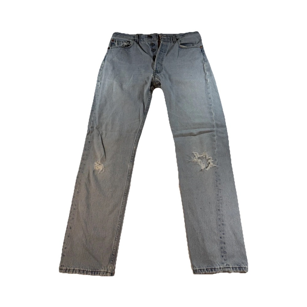 Vintage Y2K Levi's 6501 Mom Jeans W33 L32 Light Wash Distressed USA Style